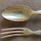 Service cutlery in horn, silver metal and wood in their box
