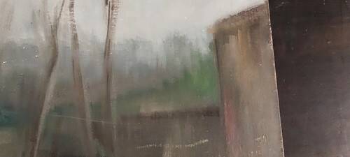 Peinture à l'huile sur carton toilé, vue de Florence, première moitié du XXe siècle