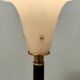 Elegant Glass, Beech and Brass Floor Lamp, Italy