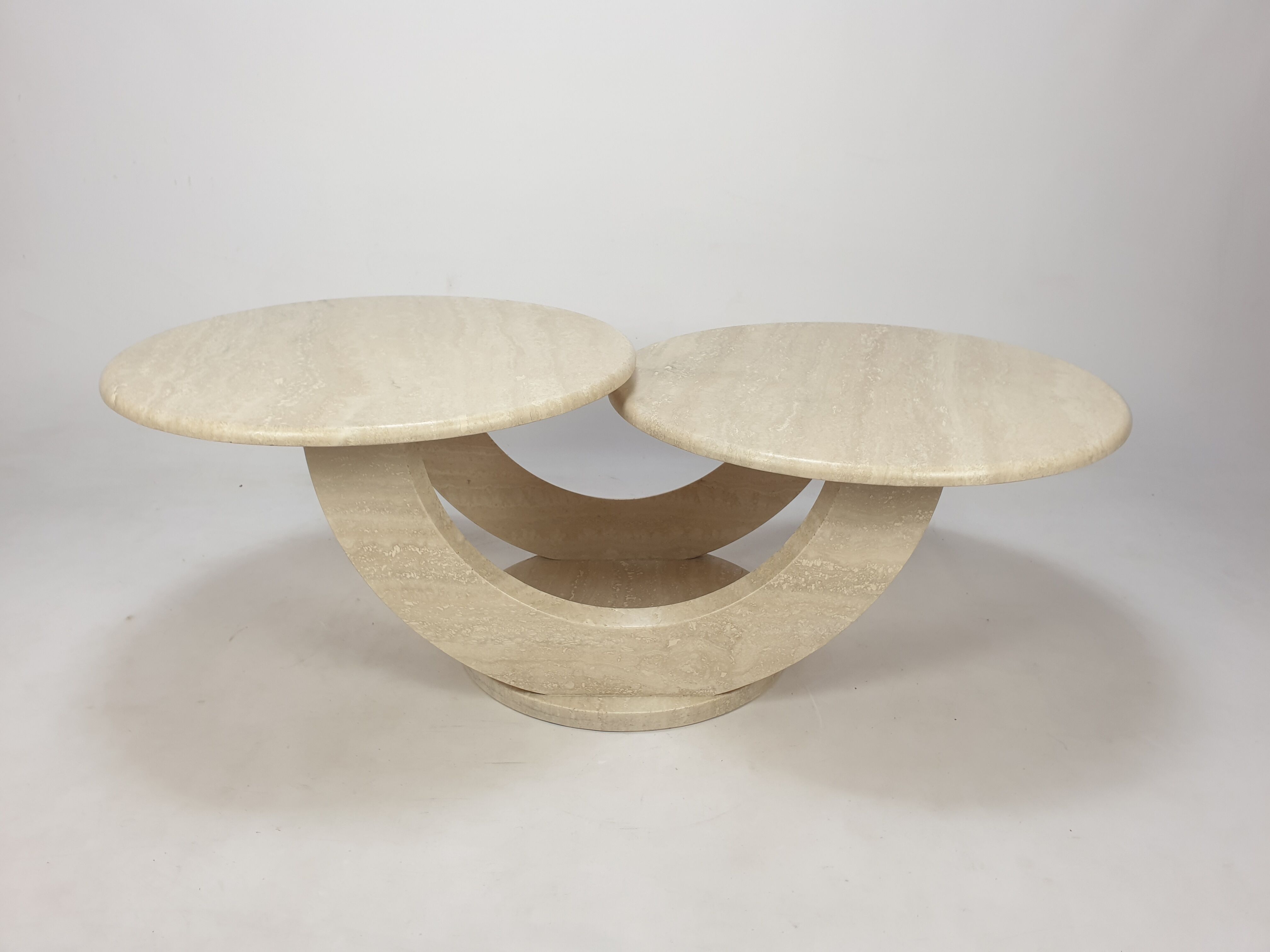 Mid-Century Italian Travertine Coffee Table, 1980s