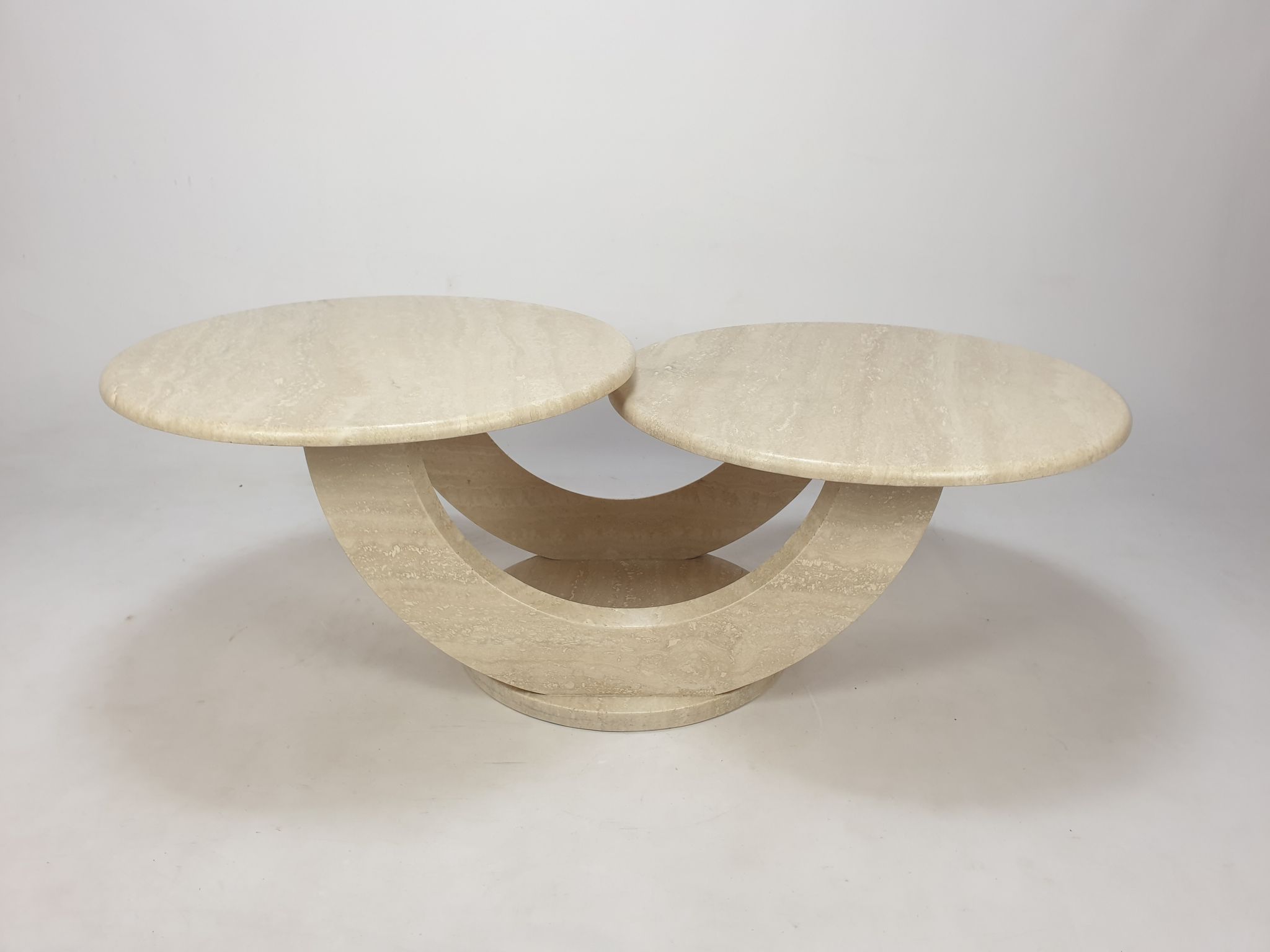 Mid-Century Italian Travertine Coffee Table, 1980s