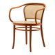 Beech and rattan armchair