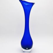 Giant Vase 44cm Bo Borgström Åseda Blue Glass Sweden Label