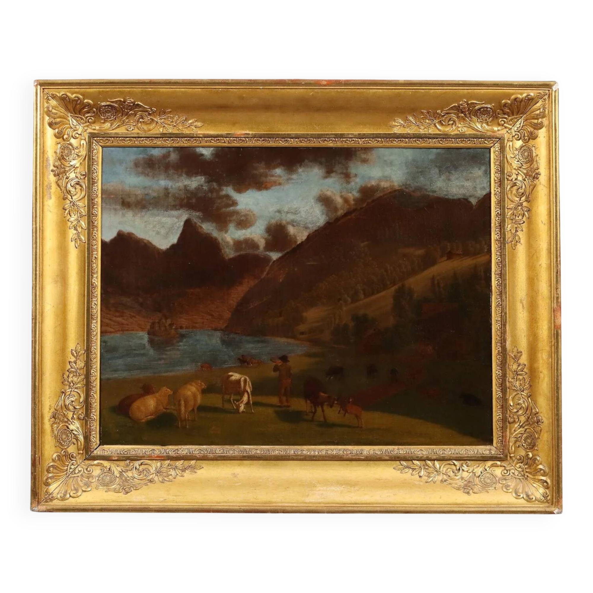 Peinture ancienne signée E. Rudolf Biedermann XIXe siècle