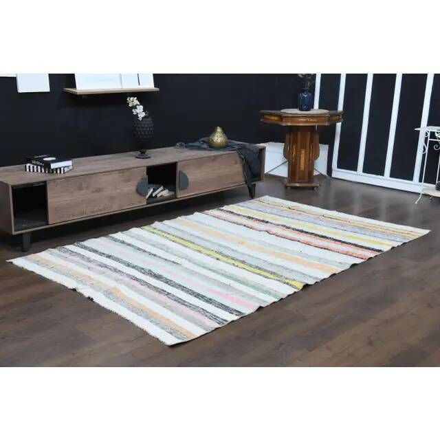 Vintage Turkish Oushak Handmade Wool Cotton Area Rug 158x263