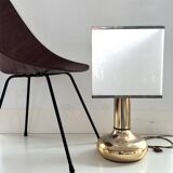 Italian metal table lamp with perspex lampshade, 1970s