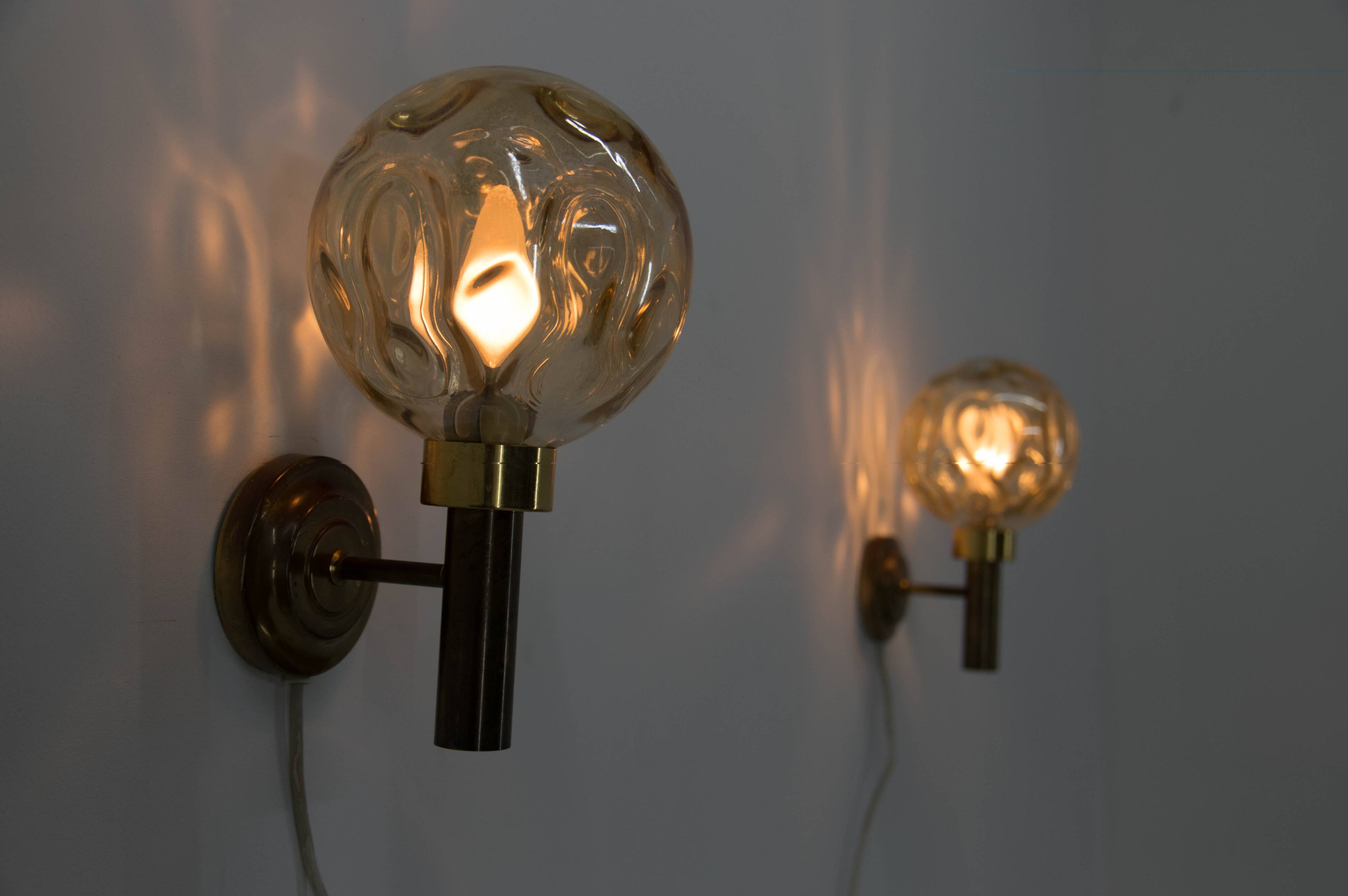 Set of Two Wall Lamps, Denmark, 1970s