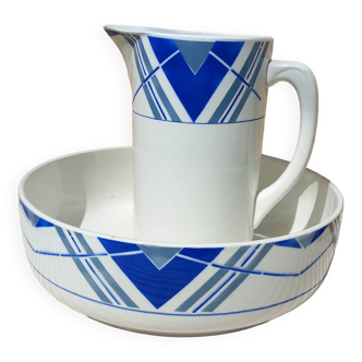 Céranord St Amand Basque pitcher and bowl toilet set