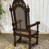 Louis XIII style armchair in oak - early 20th century