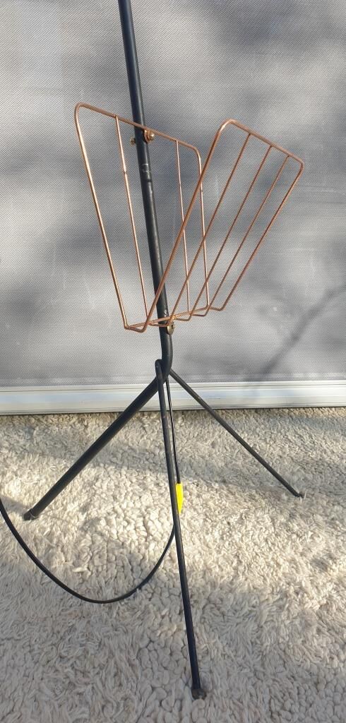 1950 floor lamp with ball head and magazine holders brass ball fasteners