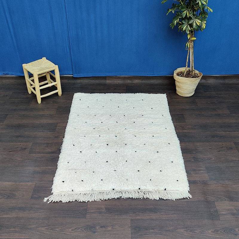 Beni Ouarain Berber Rug with Black Polka Dots
