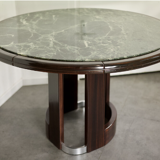 Art Deco round table in green marble