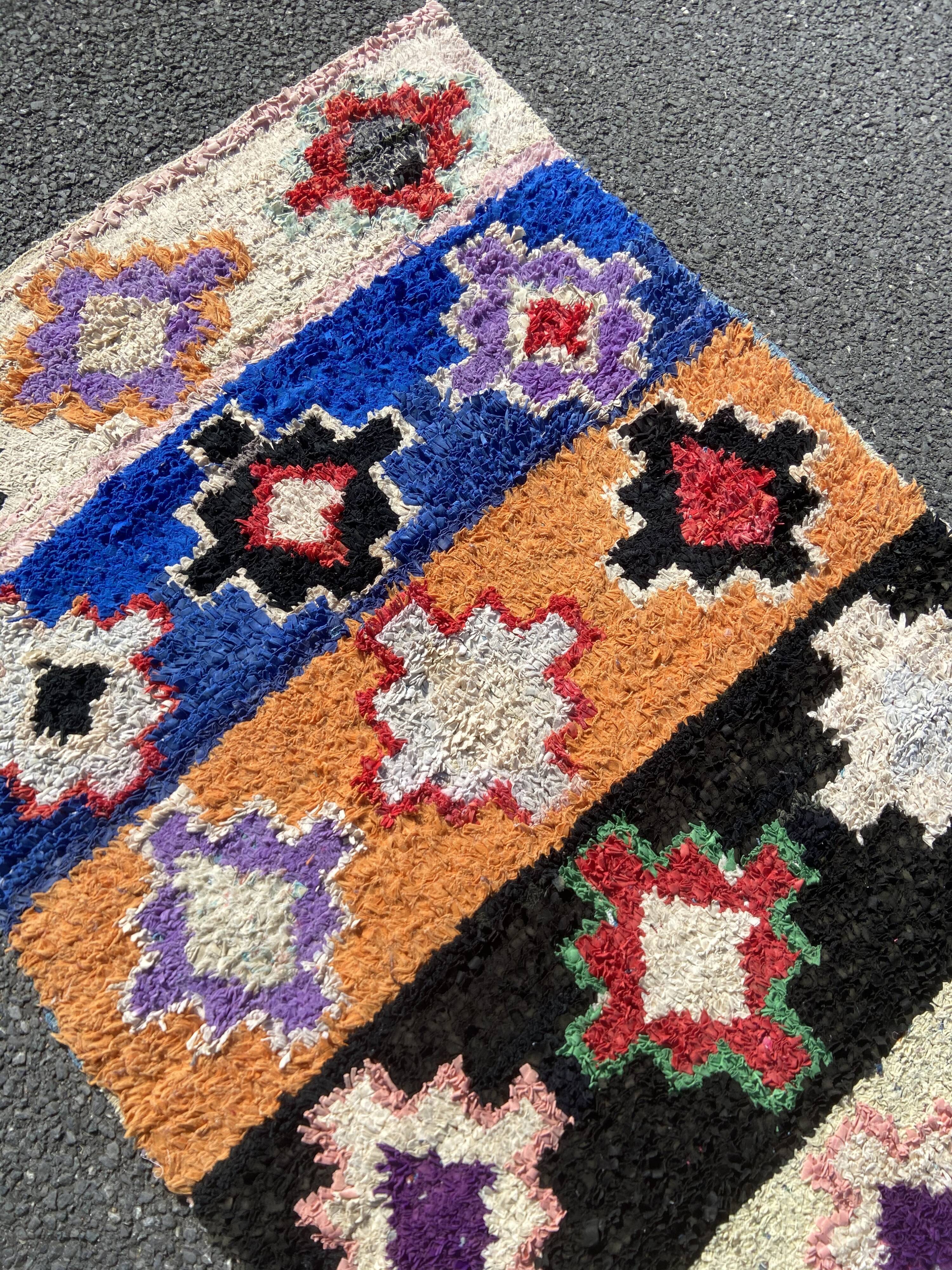 Berber carpet Boucherouite 90x220 cm