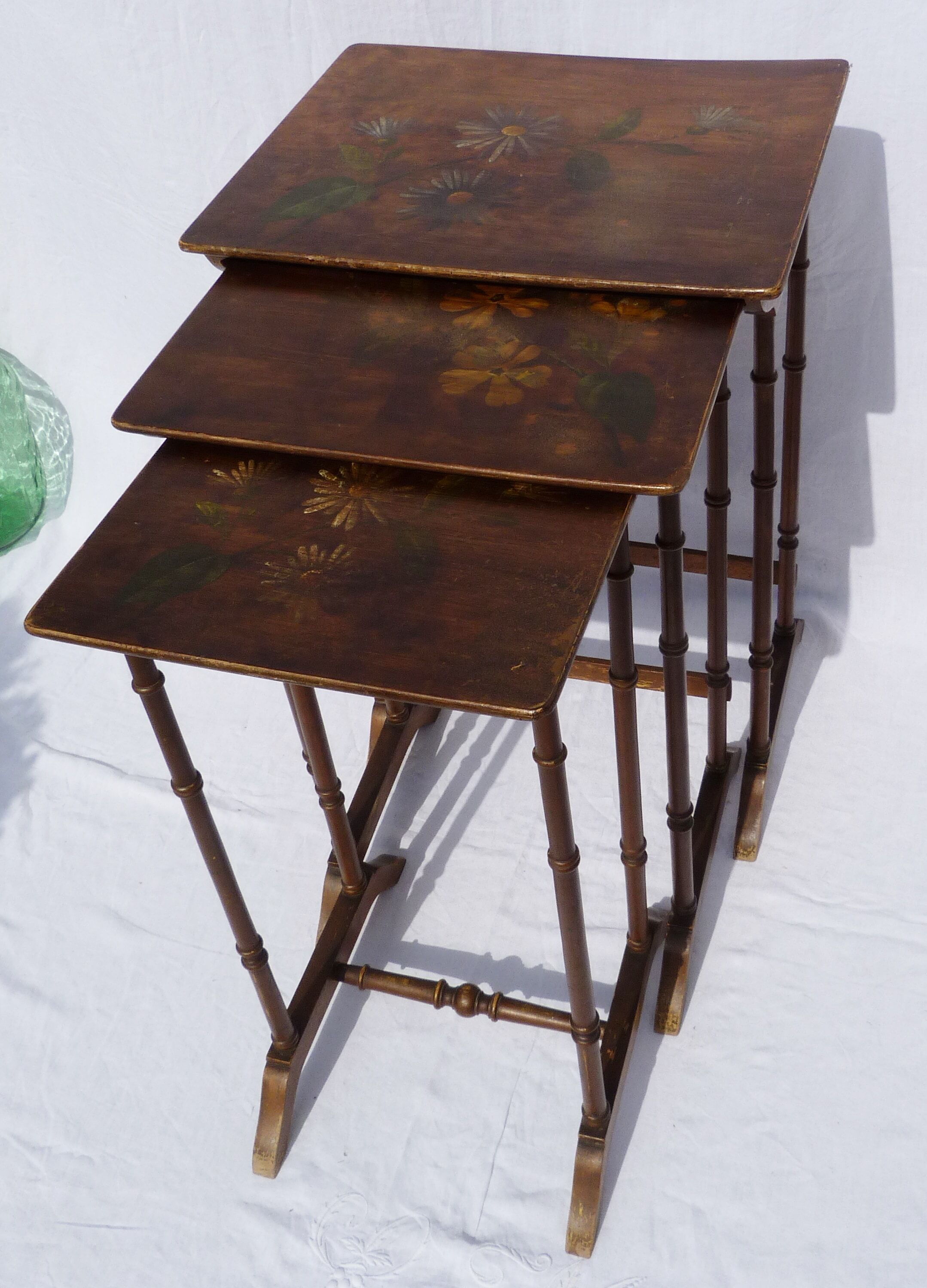 Tables with painted decoration