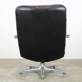 Black leather F141 armchair by Geoffrey Harcourt for Artifort, 1970s