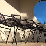 Set of 4 scoubidou armchairs