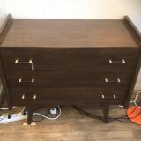 Old Vintage Chest of Drawers 3 drawers Scandinavian Compass Feet Wood
