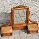 Carved wooden table mirror with ribbon bow - Old Psyche dressing table