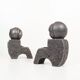 Set of brutalist cast aluminum bookends by Willy Ceysens, Belgium 1980s