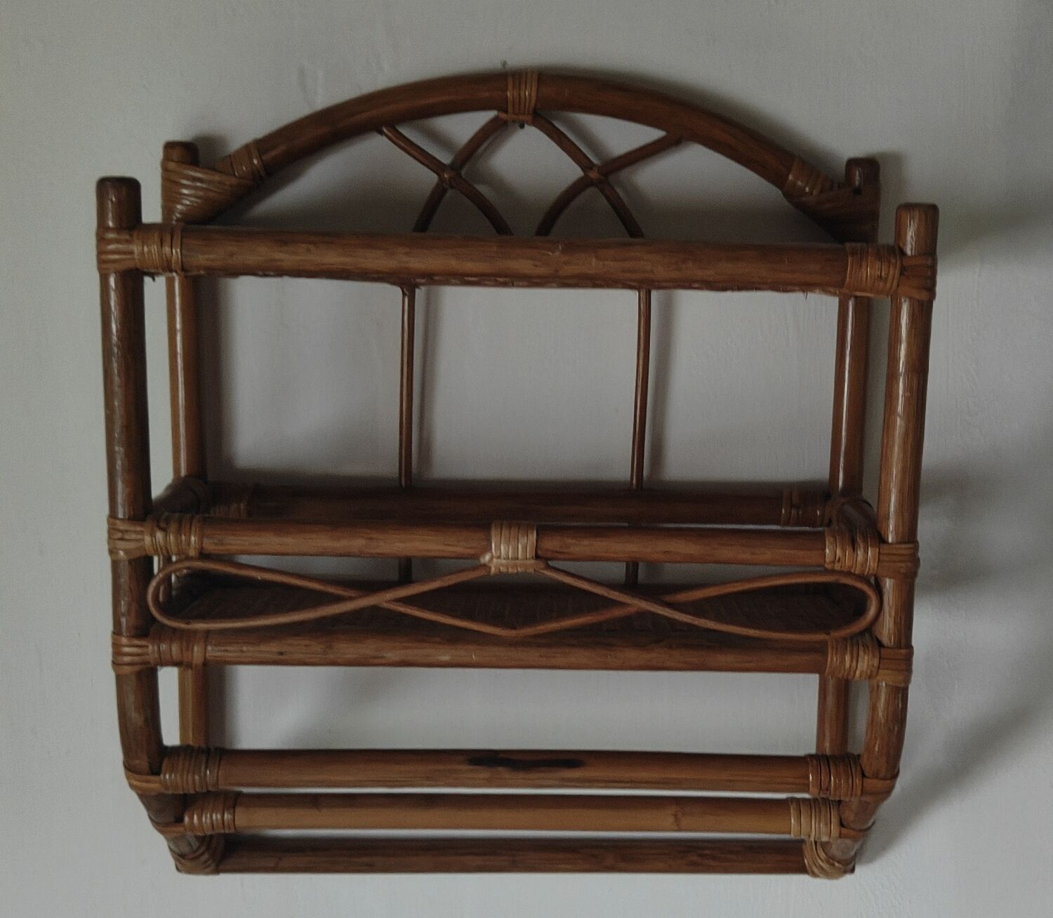 Vintage rattan shelf