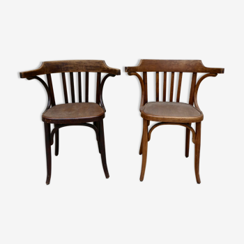 Paire de fauteuils de bistrot Fischel en bois courbé