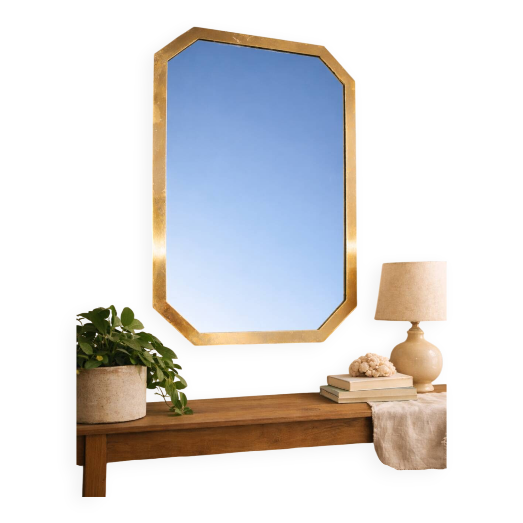 Charming vintage wall mirror from the 1960s-1970s. It stands out.