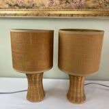 Pair of wicker lamps