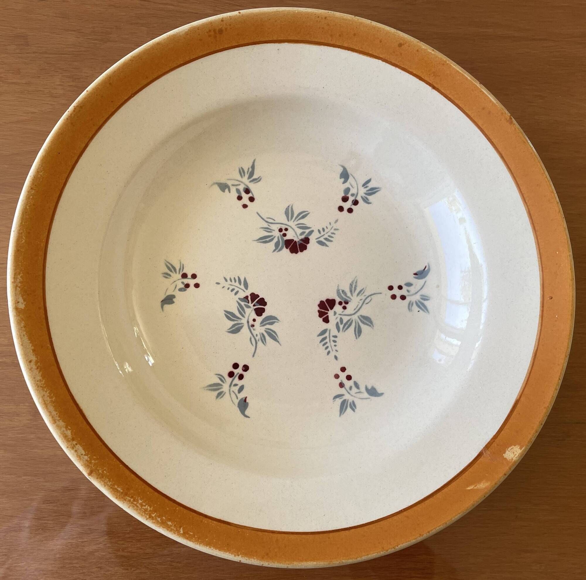 6 antique deep plates in pexonne faience (lorraine)