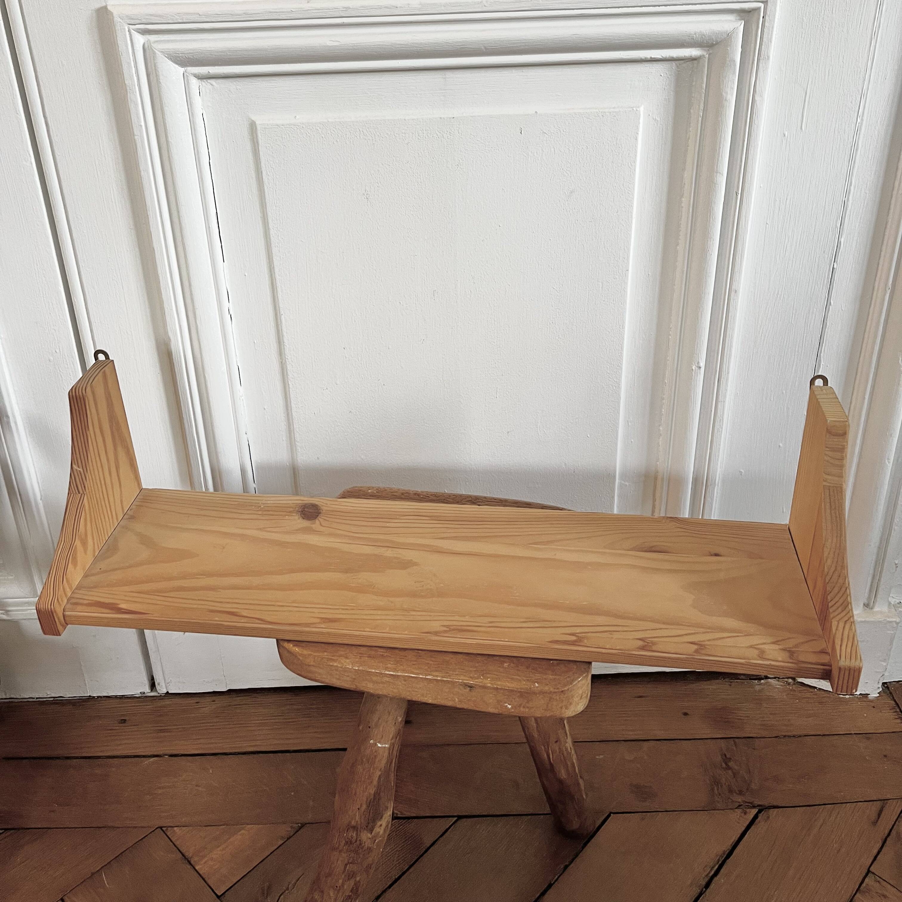 Etagère vintage bois brut