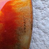 Contemporary decorative glass plate signed Cesart Italy 1980 glazed