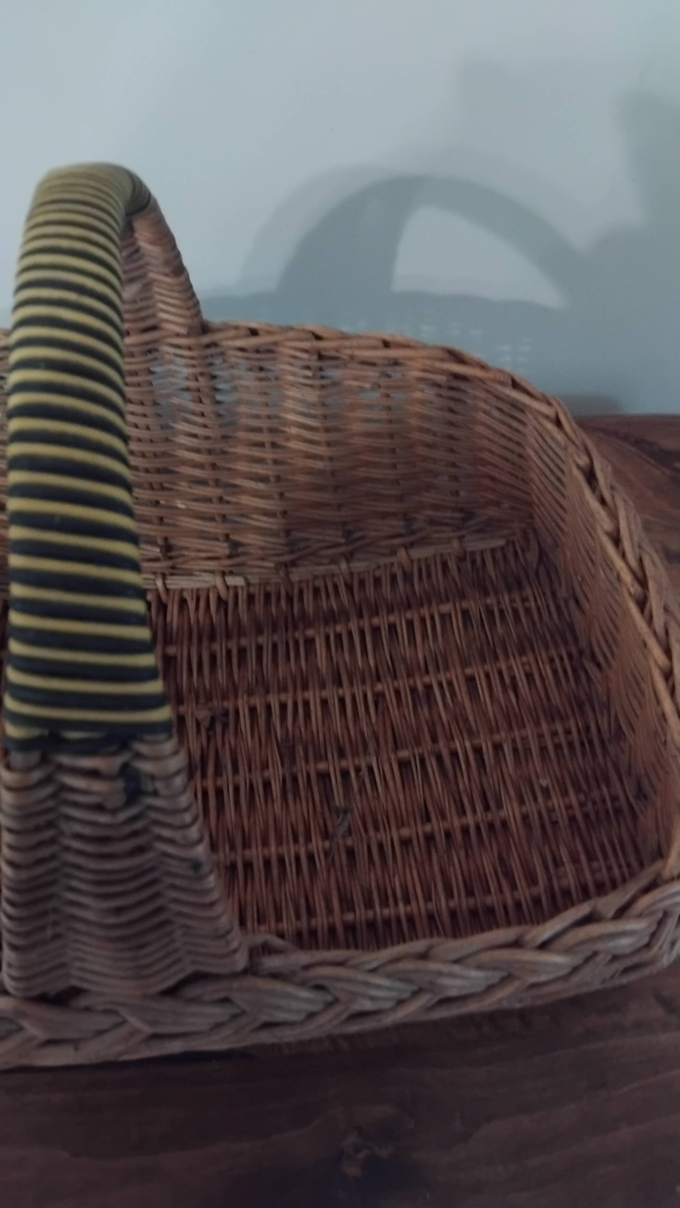 Vintage rectangular woven basket
