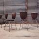 Set of 6 chairs in chrome and vinyl brand "le gal" 70