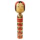 Decorative Kokeshi doll sculpture from northern Japan, hand-painted, signed.