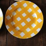 A Lot of 4 Yellow Orange Digoin Sarreguemines Scottish plates