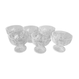 Set de 6 coupes à glaces en verre taillé