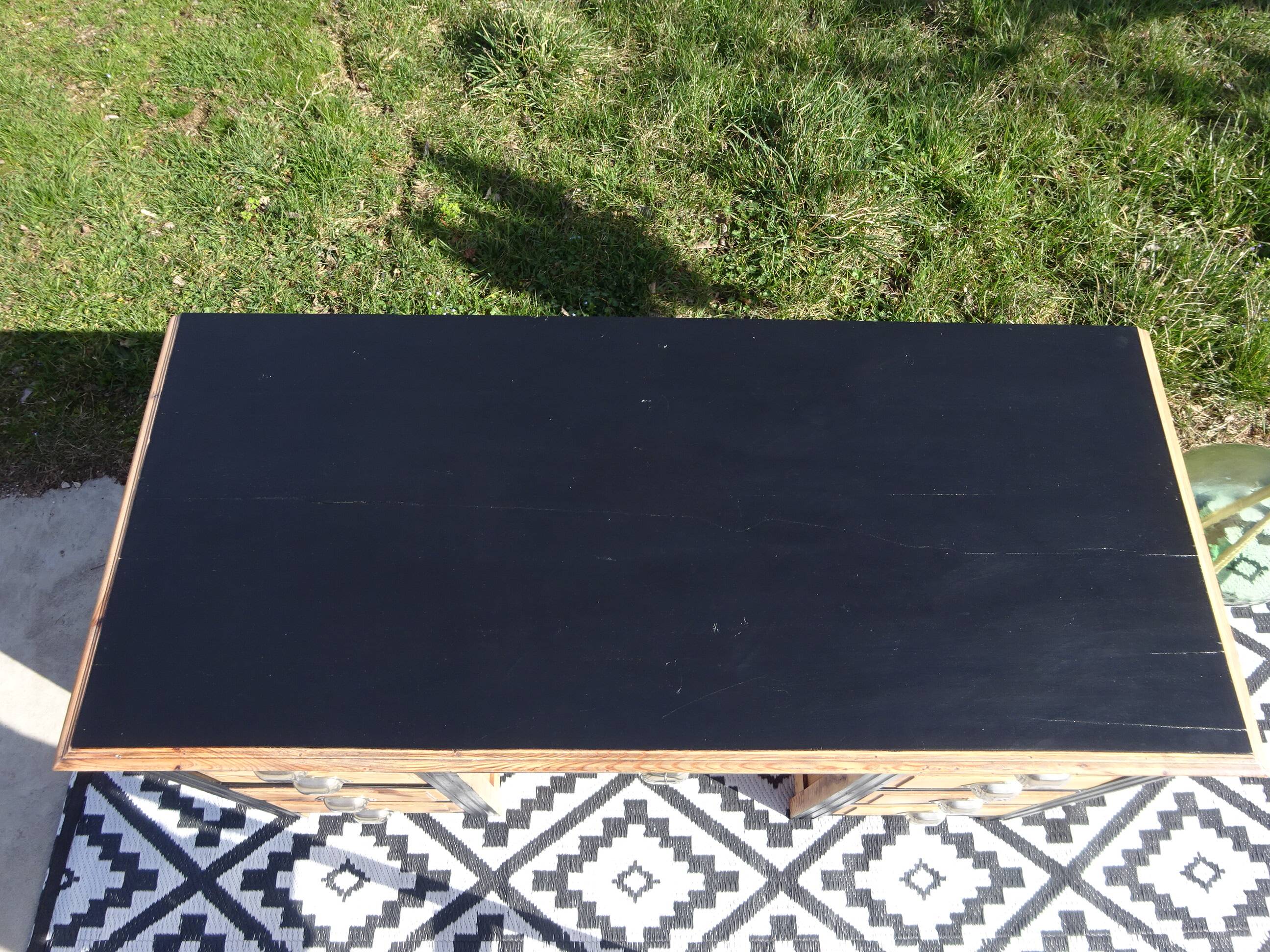 Vintage pine desk, restored