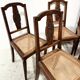 Set of six Art Deco chairs in solid walnut, 20th century.