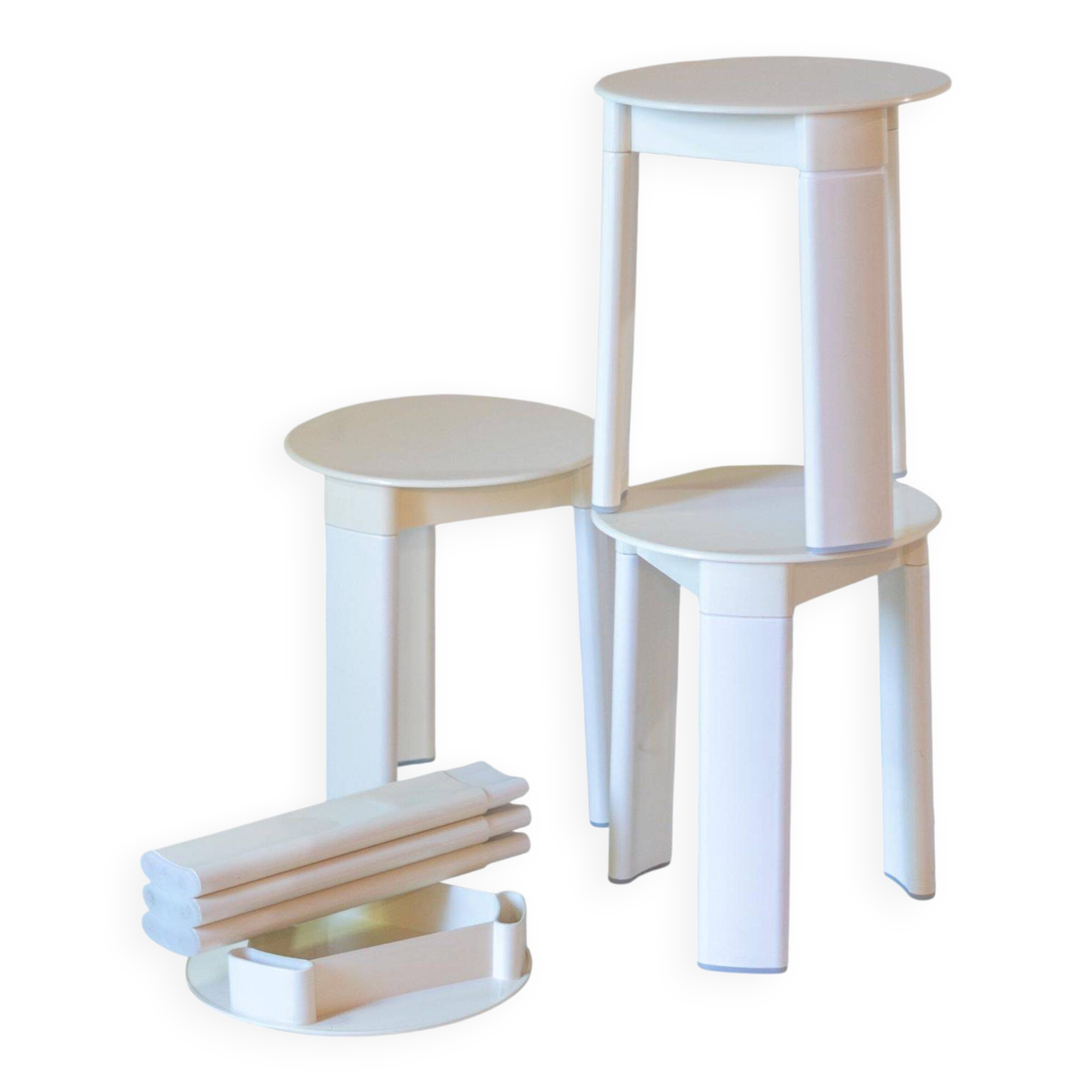 Italian Space Age Plastic Stools by Olaf von Bohr for Gedy, set of four