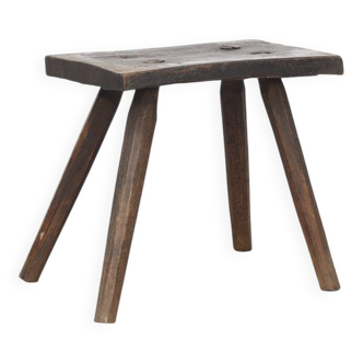 Primitive Wabi Sabi Pine Stool or Side Table