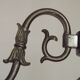Italian Vintage Silver Brushed Metal 3 Light Flemish Style Chandelier
