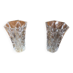 Paire vase cristal taillé
