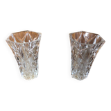 Pair of vintage cut crystal vase #a530