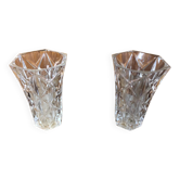Paire vase cristal taillé vintage #a530