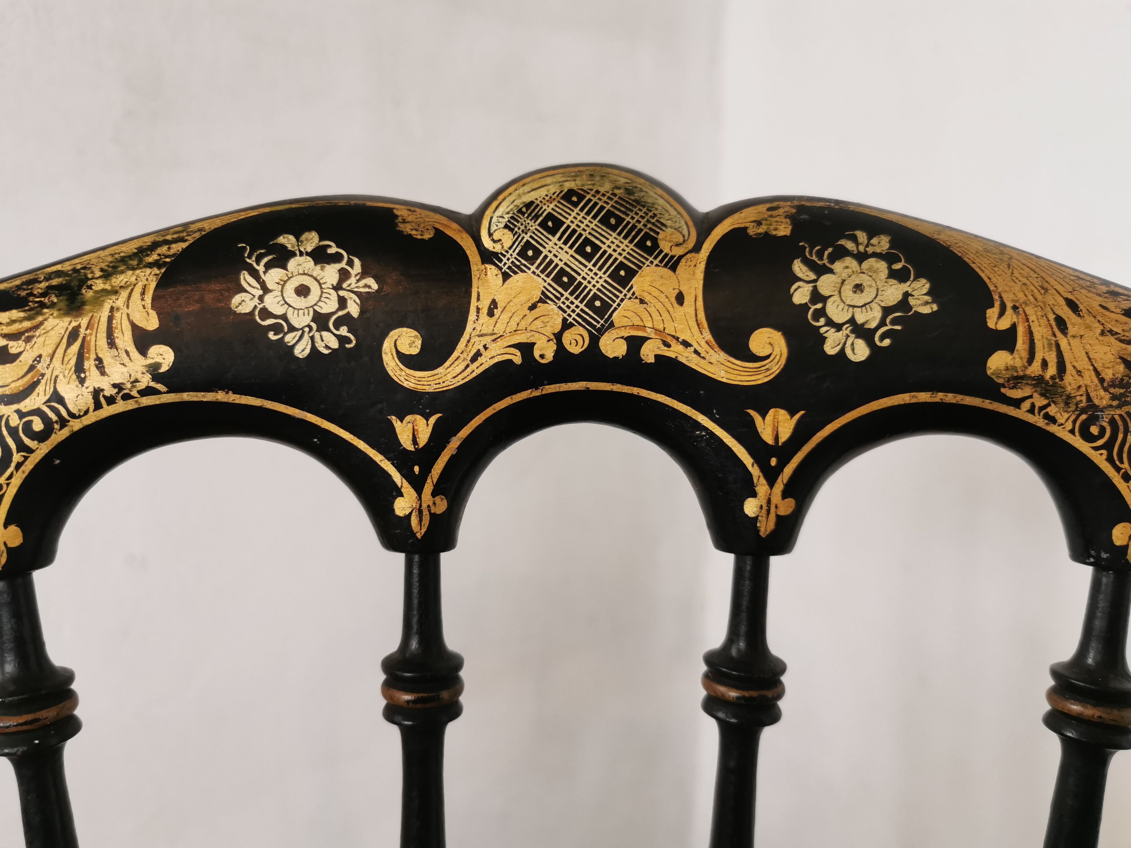 Black chair Napoleon III year, with gilding