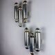 Pair of Gaetano Sciolari tubular chrome wall sconces, Italy 1970s