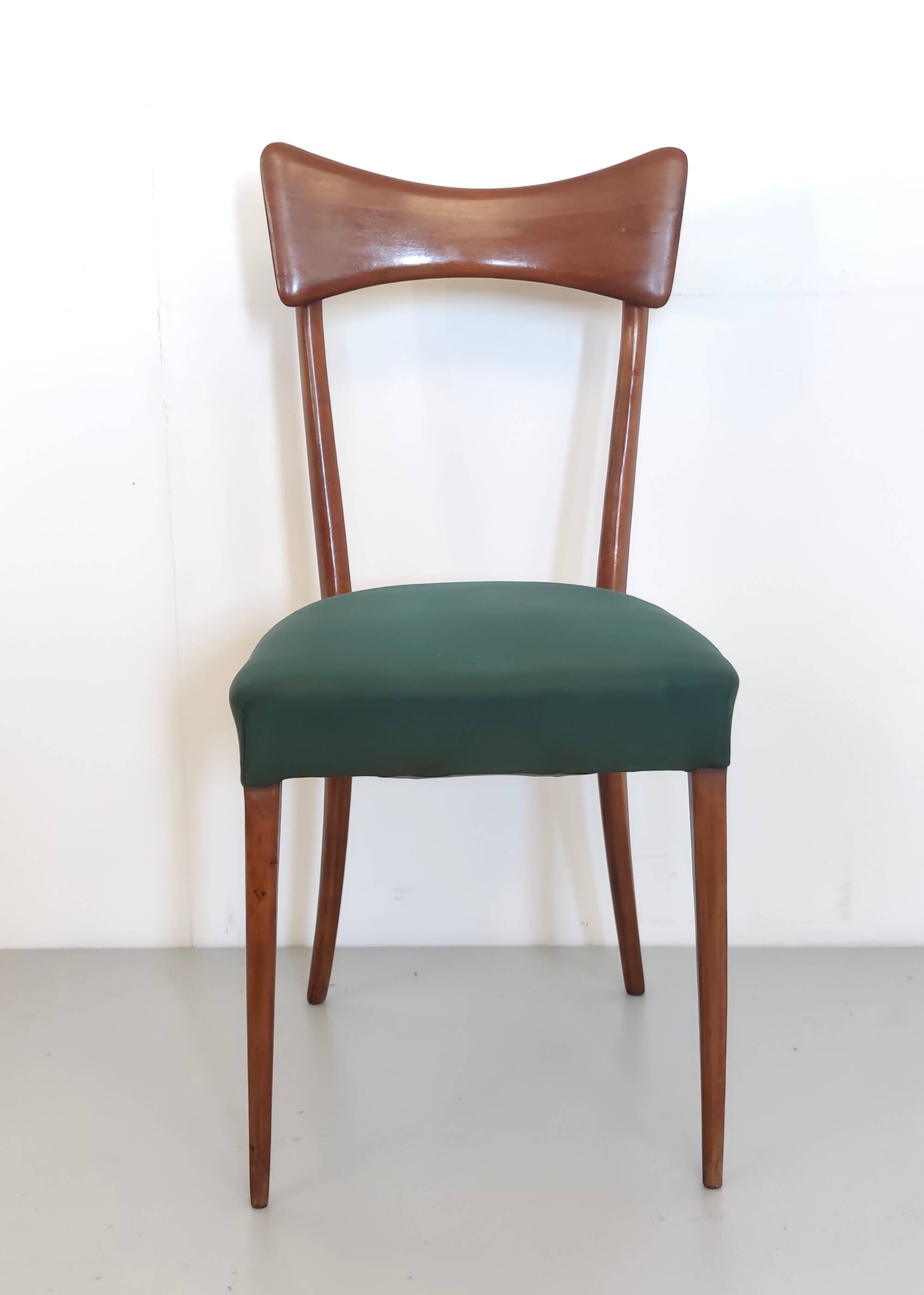 Pair of Green Side Chairs attributed to Ico Parisi for Ariberto Colombo