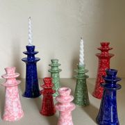 Set of ceramic candle holders tamegroute midnight blue