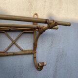 Rattan coat rack