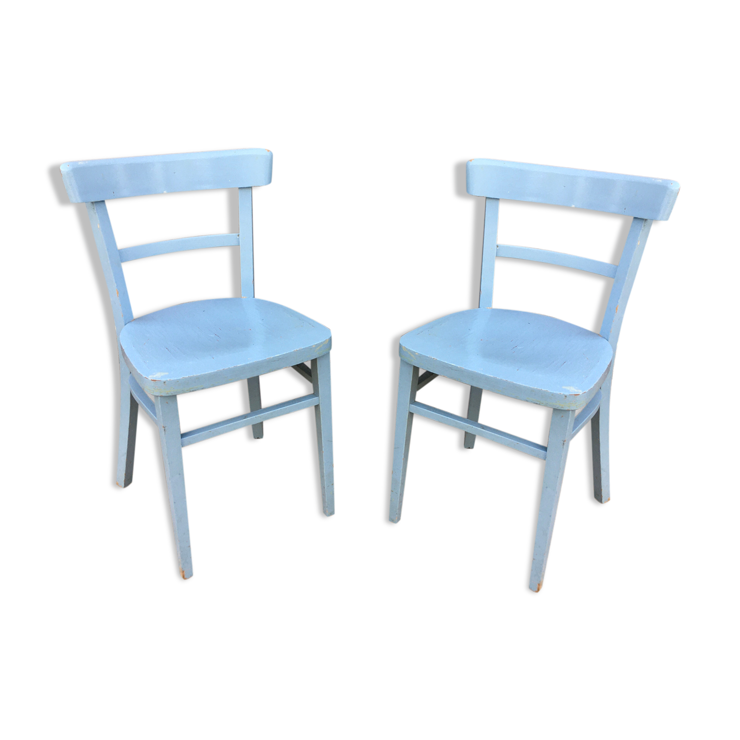 Paire de chaises en bois troquet