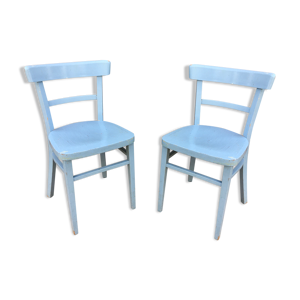 Paire de chaises en bois troquet